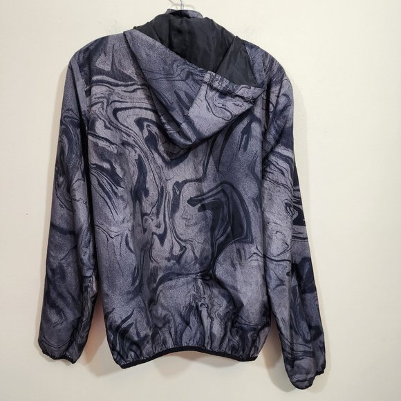 H & M marble tie dyed Epic Vibes windbreaker jacket w/ detatchable hood boys 20 - Picture 3 of 10